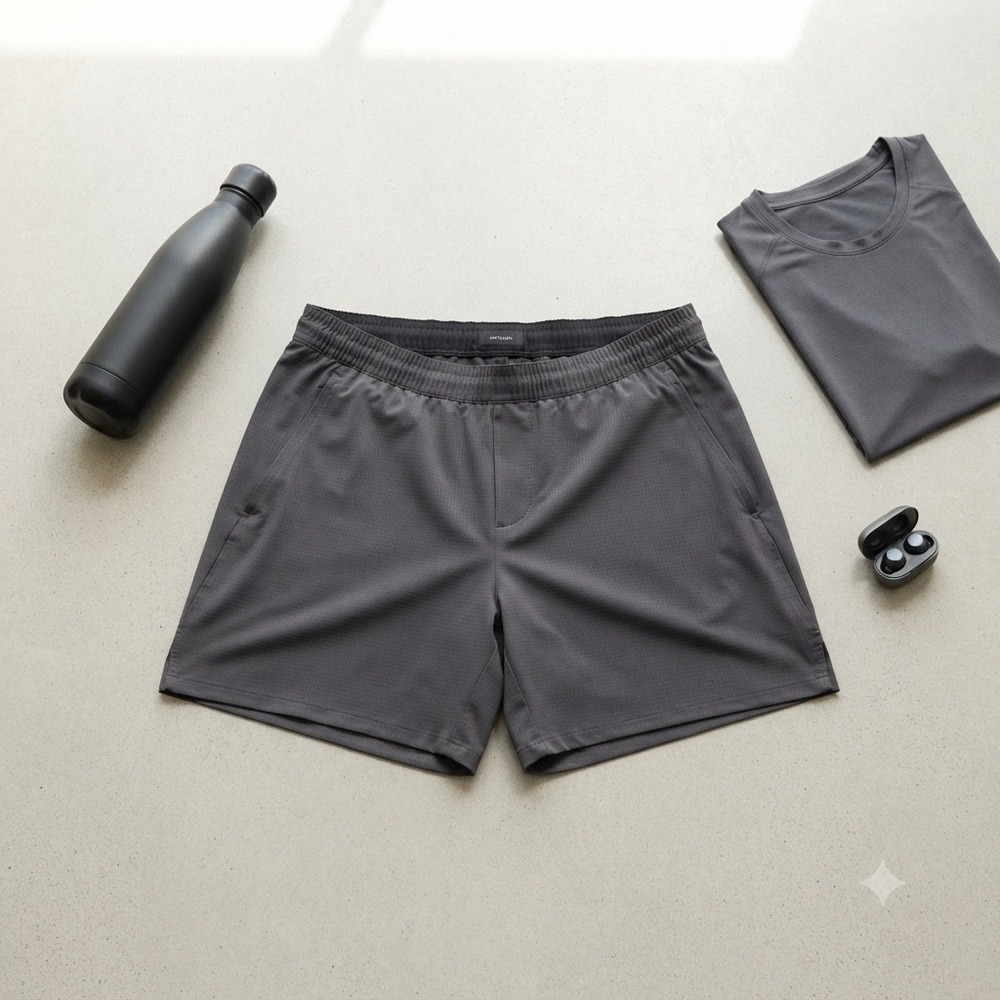 Spyder Active Shorts Mens XL Gray Grid Ripstop Lined Running Training Gym
